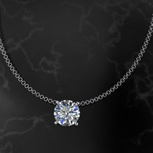 Ladies Platinum 1.2mm cable chain and pendant