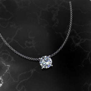 Ladies Platinum 1.2mm cable chain and pendant