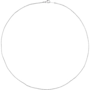 Ladies Platinum 1.2mm cable chain and pendant