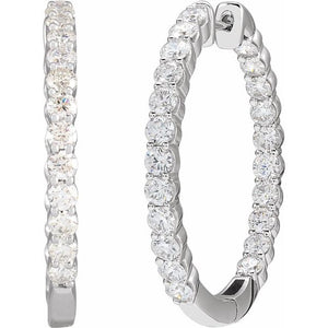 Ladies' In & Out Diamond LG Hoops