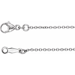 Ladies Platinum 1.2mm cable chain and pendant