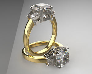 Signature Trapezoid 5 x 3mm Setting w Lab Grown Diamonds