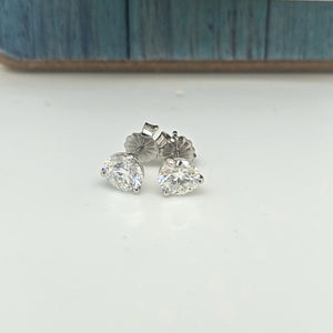 6MM Ideal Cut Moissanite Studs in 14kt 3 prong martini settings