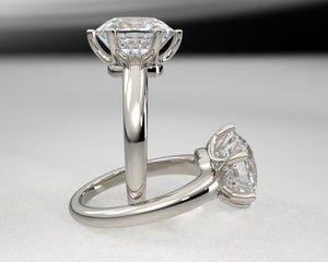 Erica's Bespoke 18kt/Platinum Engraved Vintage Engagement ring