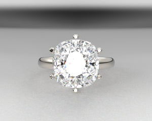 Erica's Bespoke 18kt/Platinum Engraved Vintage Engagement ring