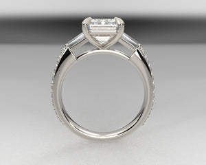 Harry Winston Inspired and Modified Tapered Baguette Setting with lab grown diamonds