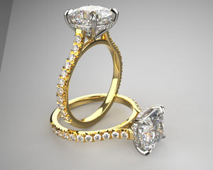 Signature Cathedral True French Setting & Hidden Halo w Lab Grown Diamonds