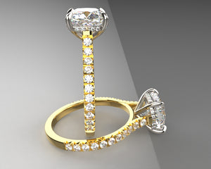 Signature Cathedral True French Setting & Hidden Halo w Lab Grown Diamonds