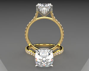 Signature Cathedral True French Setting & Hidden Halo w Lab Grown Diamonds