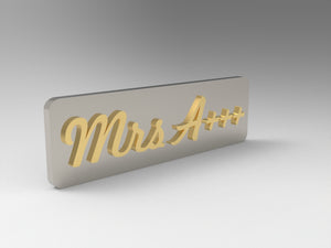 Ladies two tone, 18kt Mrs A+++ pendant