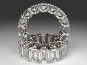 Bespoke LG Emerald Cut Diamond Eternity Band