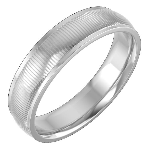 14K White 5mm Comfort Fit Edge Band Size 9.5 (Customized)