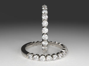 Ladies Floating Diamond Eternity Band w 2mm wide lab grown round diamonds