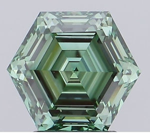 Pair of 1.5x cttw Fancy Green VS+ Hexagonal Cut Lab Grown Diamonds