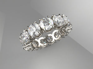 Ladies Diamond Eternity Band w 5mm Lab Grown Diamonds