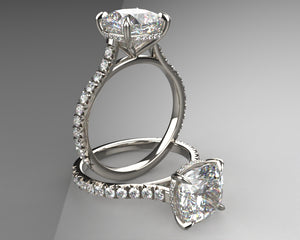 Signature Cathedral True French Setting & Hidden Halo w Lab Grown Diamonds