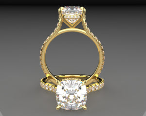 Signature Cathedral True French Setting & Hidden Halo w Lab Grown Diamonds