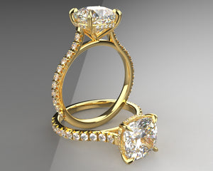 Signature Cathedral True French Setting & Hidden Halo w Lab Grown Diamonds