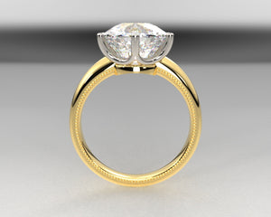 Erica's Bespoke 18kt/Platinum Engraved Vintage Engagement ring