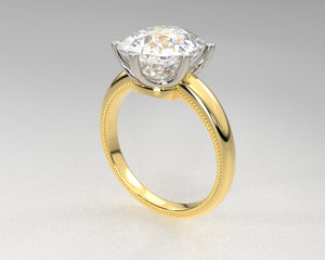 Erica's Bespoke 18kt/Platinum Engraved Vintage Engagement ring