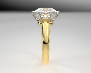 Erica's Bespoke 18kt/Platinum Engraved Vintage Engagement ring