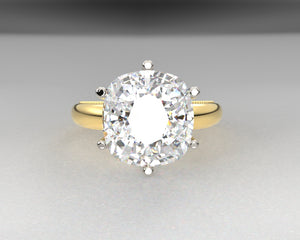 Erica's Bespoke 18kt/Platinum Engraved Vintage Engagement ring