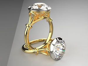 Emma's Art Nouveau Signature Solitaire Engagement Ring