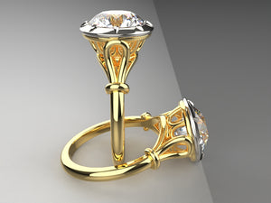 Emma's Art Nouveau Signature Solitaire Engagement Ring