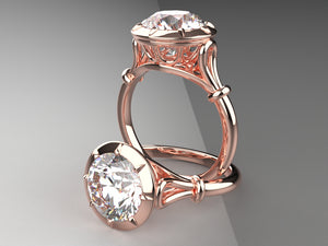 Emma's Art Nouveau Signature Solitaire Engagement Ring