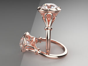 Emma's Art Nouveau Signature Solitaire Engagement Ring