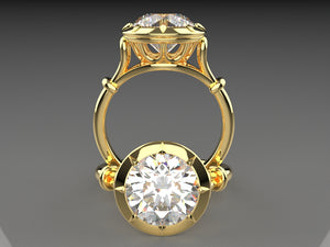 Emma's Art Nouveau Signature Solitaire Engagement Ring