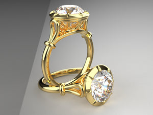 Emma's Art Nouveau Signature Solitaire Engagement Ring