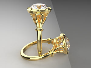 Emma's Art Nouveau Signature Solitaire Engagement Ring