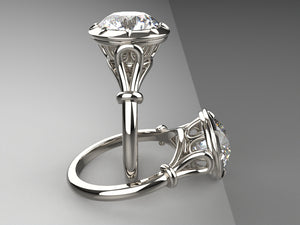 Emma's Art Nouveau Signature Solitaire Engagement Ring