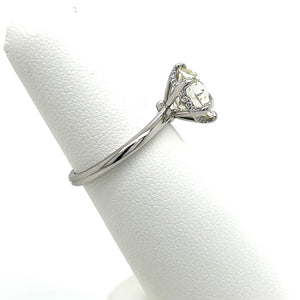 Preloved 3.11ct K SI1 Mined August Vintage Round in Hidden Halo Solitaire