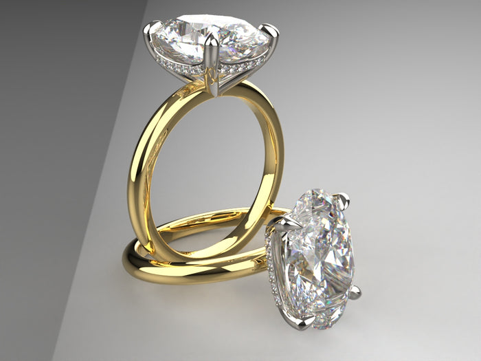 Master Bench Signature Solitaire with Draped Hidden Halo LG Diamonds