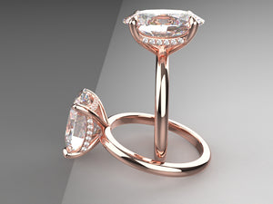 Master Bench Signature Solitaire with Draped Hidden Halo LG Diamonds