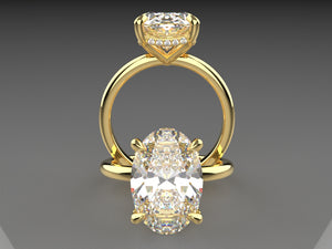 Master Bench Signature Solitaire with Draped Hidden Halo LG Diamonds