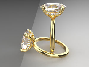 Master Bench Signature Solitaire with Draped Hidden Halo LG Diamonds