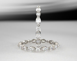 Ladies Platinum Diamond Eternity Ring with marquise and round lab grown diamonds