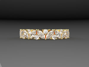 Ladies Diamond Wedding Band marquise & round diamonds