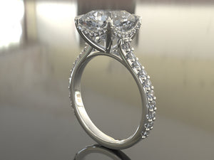 Amy's Signature Shared Prong Hidden Halo Setting with lab grown diamonds