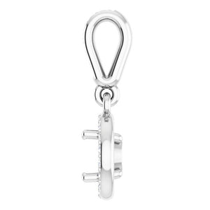 Ladies Platinum Diamond Pendant Basket Pendant Mounting