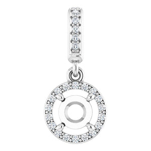 Ladies Platinum Diamond Pendant Basket Pendant Mounting