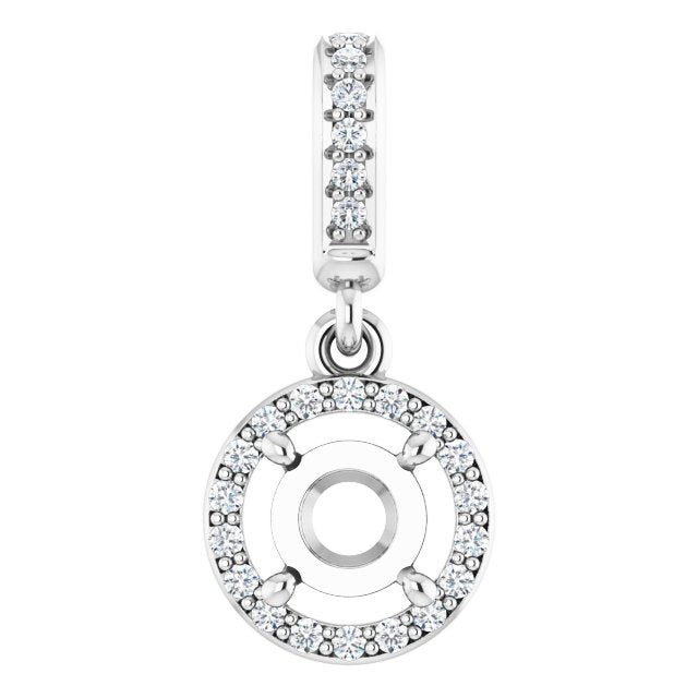 Ladies Platinum Diamond Pendant Basket Pendant Mounting