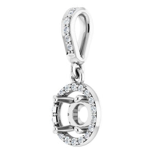 Ladies Platinum Diamond Pendant Basket Pendant Mounting