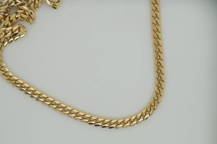 14kt 4mm wide cuban link chain