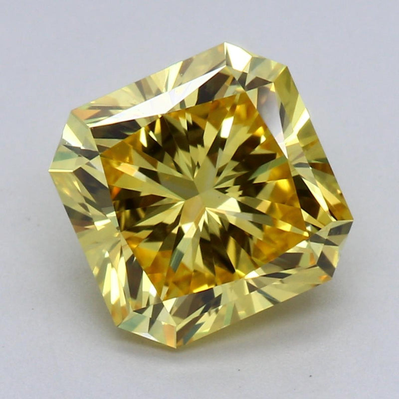 1.92ct Fancy Vivid Yellow VS1 Radiant Cut - Distinctive Gem Inc.